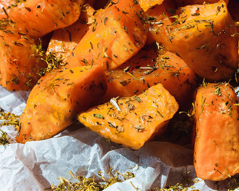 Antipasto di patate dolci