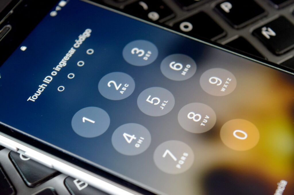 Iphone security mobile password