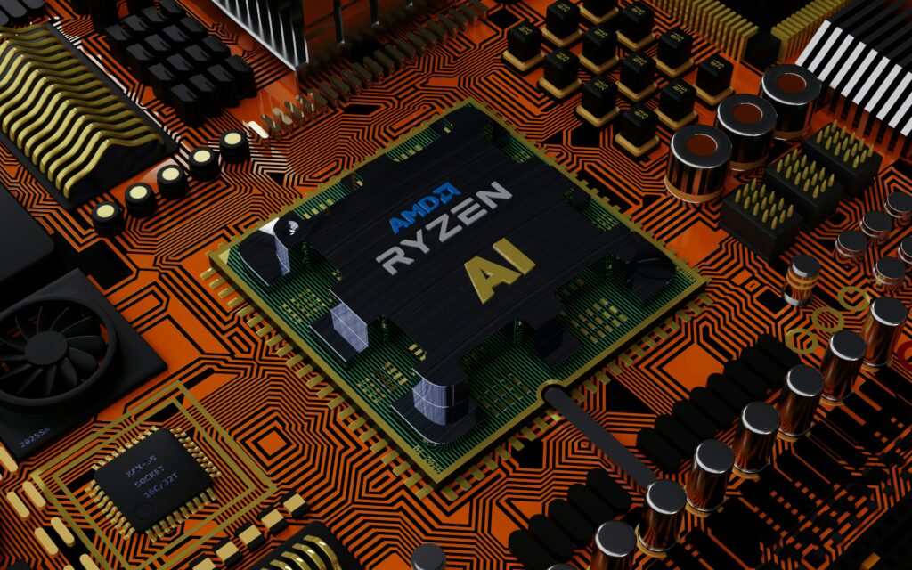 un processore AMD RYZEN installato su una scheda madre